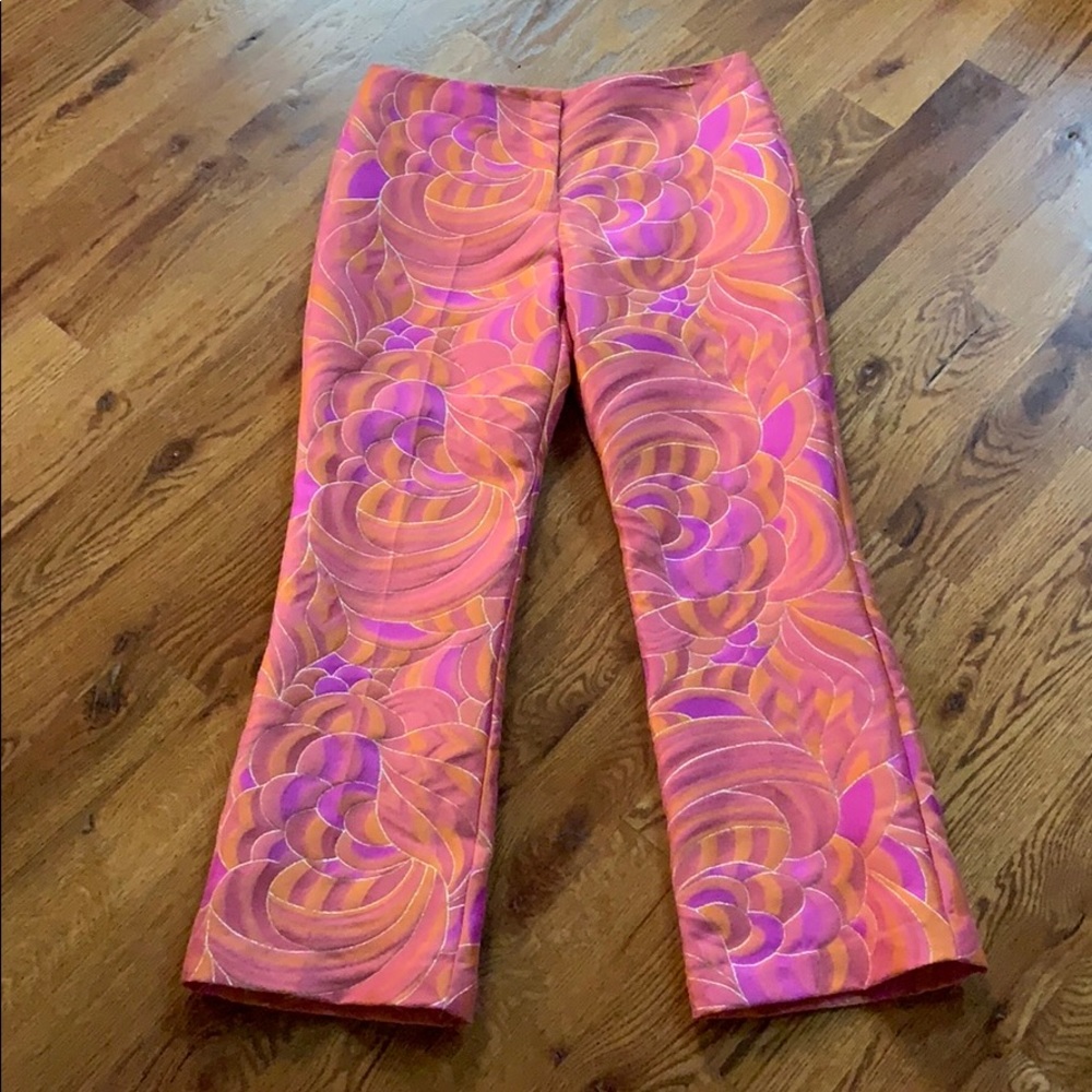 Trina Turk Pink and Orange Cropped Pants